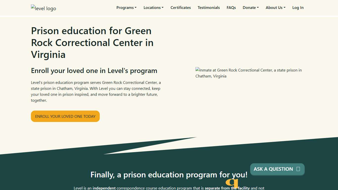 Prison Education For Green Rock Correctional Center - Level